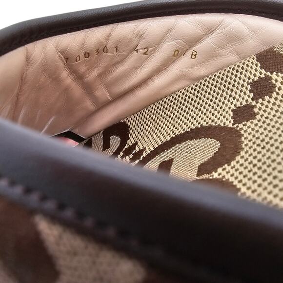 Gucci GG Jumbo Monogram Platform Slide Sandal Brown Tan Canvas Size 42 US 12 - Picture 11 of 13